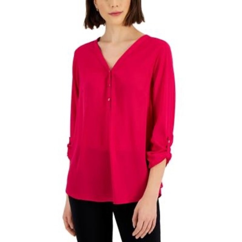 Jm Collection Utility Top -‎ Wildflower Pink - Size S